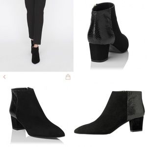 LK Bennett Ankle Boots Suede Python Effect Leather